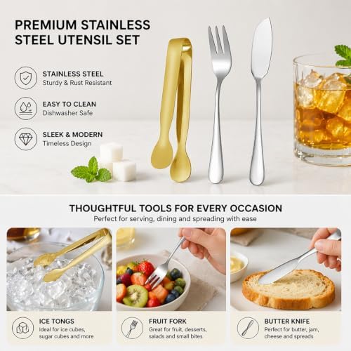 Charcuterie Board Accessories - Mini Tongs - Serving Fork - Cheese