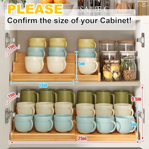 Hongtamoya 3-Tier Expandable Bamboo Mug Holder