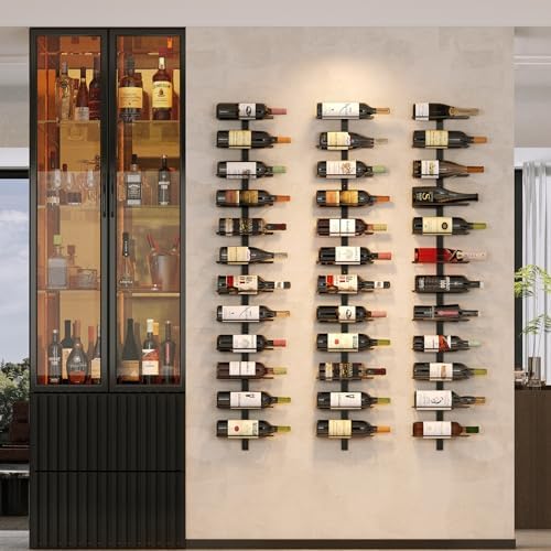 X-cosrack 36 Bottle Wall Mounted Wine Rack, Modular Hanging Wine Rack