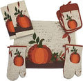 Set of 10, Pumpkin Fall Design Tapestry Kitchen Towel Set, Include 4