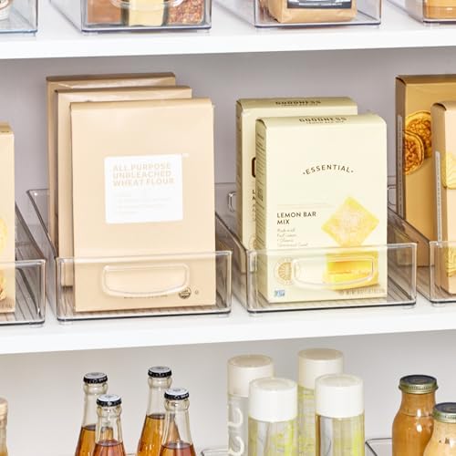 iDesign Stackable Clear Plastic Extra Long Pantry Organizers
