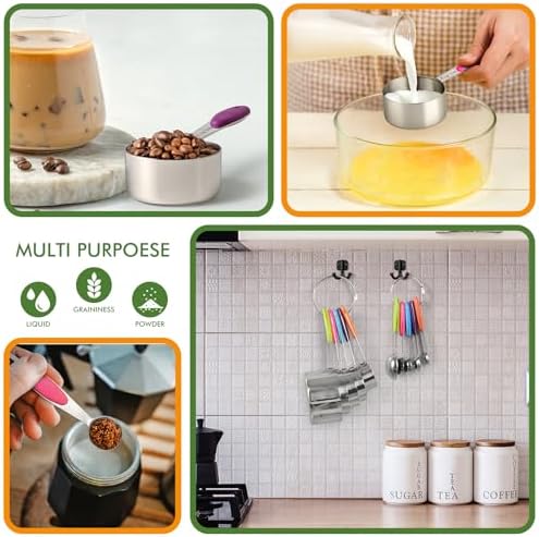HOTEC 10-Pack Measuring Cups & Spoons Set, Multicolor