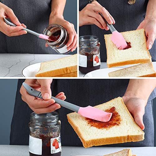Silicone Mini Small Spatula, Curved Kitchen Can Jar Spatula