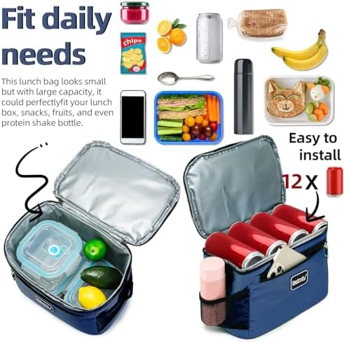 BEIMILY Lunch Box for Men/Women,Small Insulated Lunch Bag,Reusable