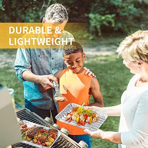 40 Pack Disposable Aluminum Broiler Pan 13 x 9 x 1 inch Aluminum Foil