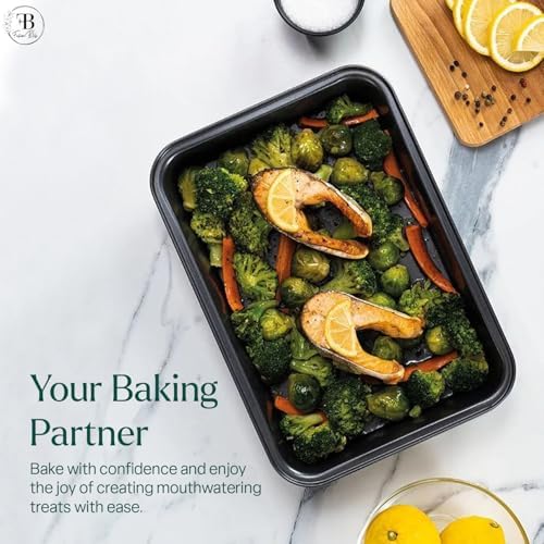 Fusion Bliss Nonstick Baking Sheets Set – 3-Piece Heavy Duty Carbon