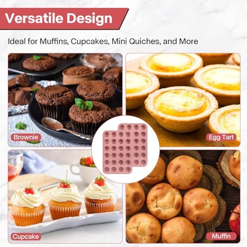 2-Pack 24-Cup Nonstick Ceramic-Coated Mini Muffin Pan|2-Pack 8In Black