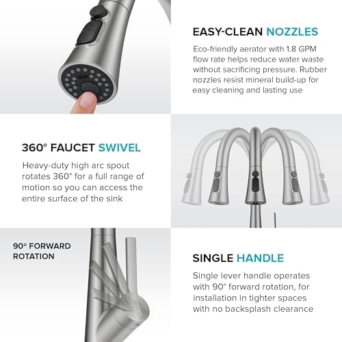 KRAUS 17 in Stainless Steel Pull Down Kitchen Faucet