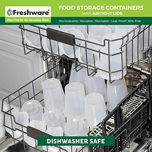 Freshware Food Storage Containers [50 Set] 8 oz Plastic Deli