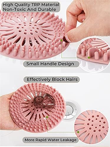 Hair Catcher Rubber Stopper Shower Drain Covers for Bathroom, Bathtub