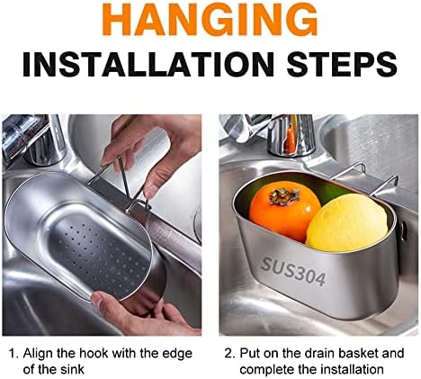 Stainless Steel Sink Drain Strainer Basket, Silver