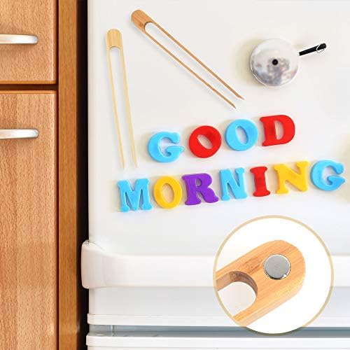 Magnetic Bamboo Toaster Tongs, Set of 2