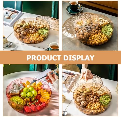Dried Fruit Container Six-section Plastic Snack Storage with Lid