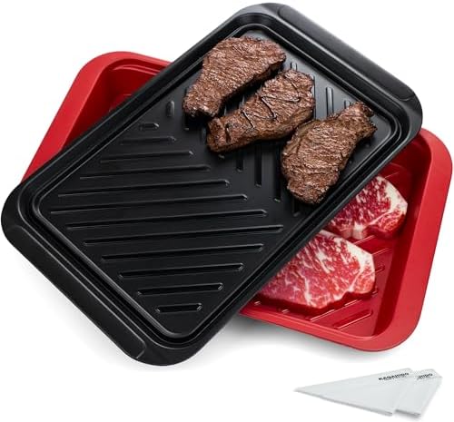 KAQAHIDO Grilling Deep Prep and Serve Trays, BBQ Platter for Raw Meat