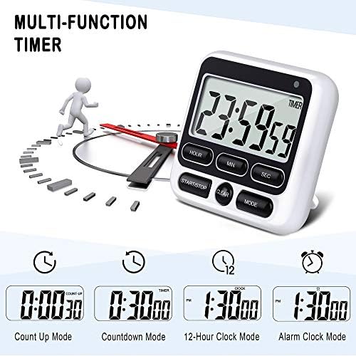 4-in-1 Digital Timer with Clock and Alarm