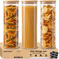 SENTVEND 73 Oz Glass Jars - 3 Pack Food Storage Containers with Lids
