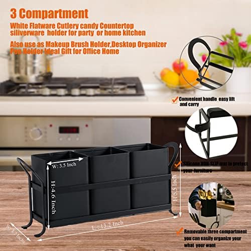 NelyBet Flatware Caddy Organizer, Black