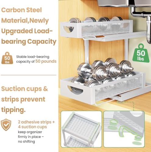 Under Sink Organizer for Kitchen and Bathroom Cabinets Pull Out