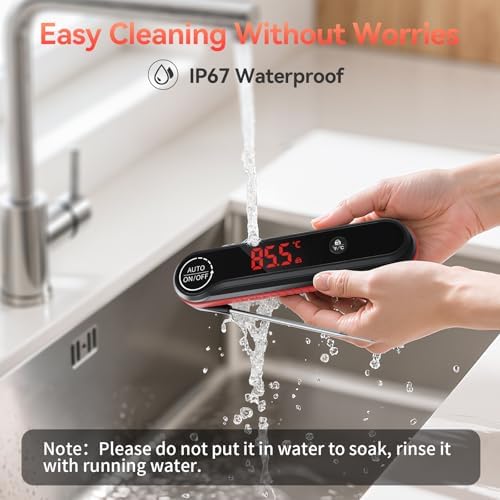 0.3s Instant Read Meat Thermometer, IP67 Waterproof