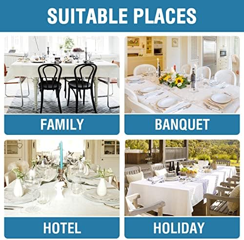 H.VERSAILTEX Linen Textured Tablecloth 60 x 84 Waterproof Decorative