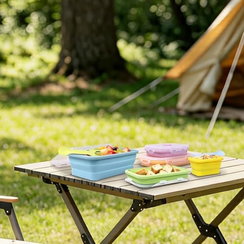 Set of 5 Collapsible Silicone Food Storage Containers With