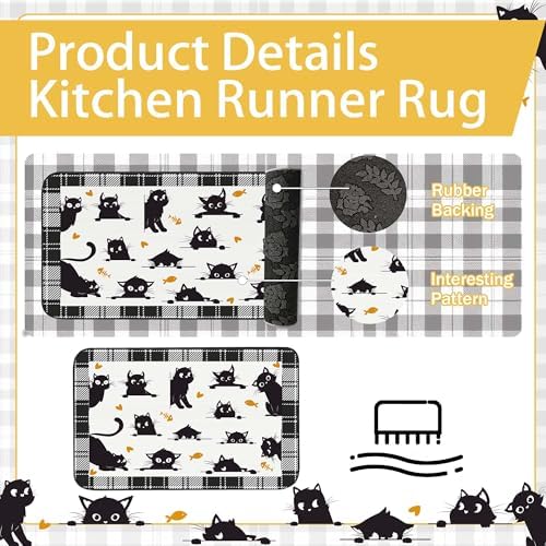 10 Pcs Black Cat Themed Kitchen Decor and Accessories - Sets 4 Kitchen
