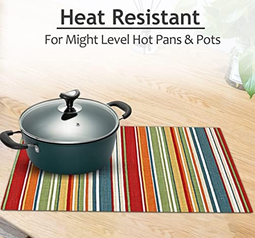 Ruvanti Placemats Set of 6, 100% Cotton Place Mats of 13"x19", Multi