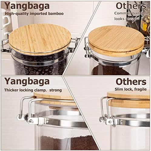 Yangbaga Coffee Container with Shelf: 2P 58OZ Plastics Airtight Coffee