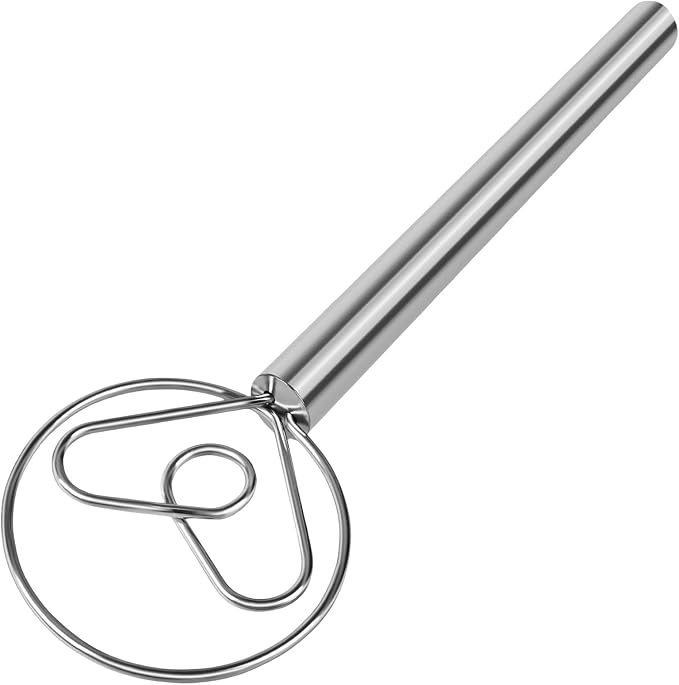 Danish Dough Whisk Stainless Steel Hook Dutch Baking Tool Bread Sourdough Mixer by ANMIOUHOME