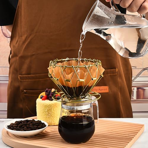 Stainless Steel Collapsible Coffee Dripper with Spoon and Coffee