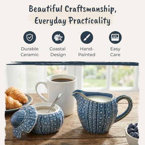 Blue Sky Ceramics Blue Urchin Sugar Bowl, Multi (14883)