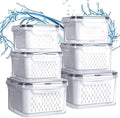 6-Piece Fruit Storage Containers for Fridge, Small/Medium/Large