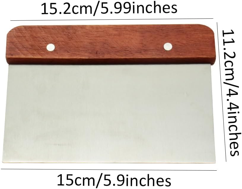 Stainless Steel Scraper & Chopper, 2 Pack Metal Bench Scraper Dough