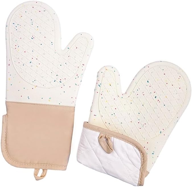 6-Piece Set Silicone Oven Mitts Cooking BBQ Gloves Non-Slip Heat Resistant Soft - Image 5