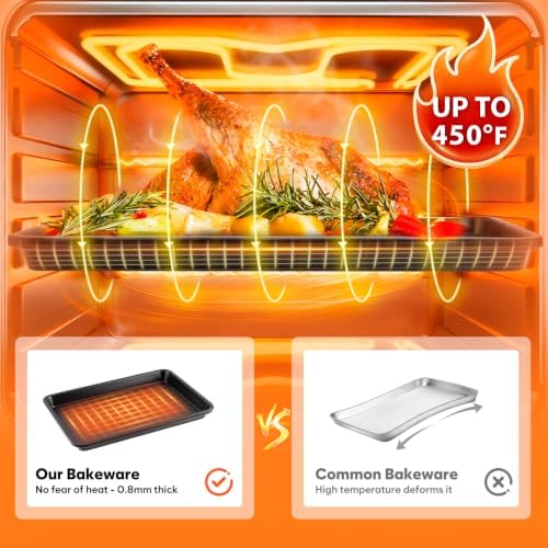 Quarter Sheet Pan Set of 2, 12.8 ” x 9 ”, Cookie Sheets for Baking