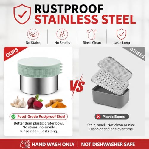 Box Cheese Grater with Container, Light Green
