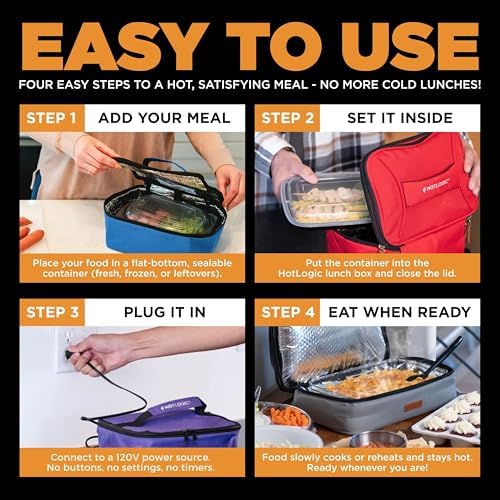 HOTLOGIC Mini Heated Lunch Box, 120V (Black)
