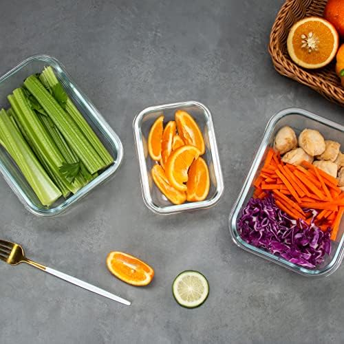 FAWLES 12 Pack Glass Storage Containers with Lids