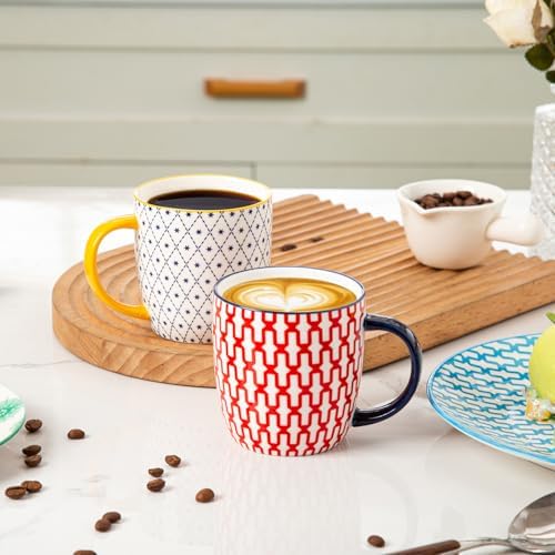 10 Oz Ceramic Coffee Mugs Set of 6
