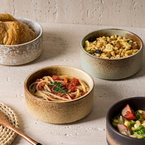 Ceramic Bowl Sets of 4, 4.5 Inches Mix Color, Small Bowls Set
