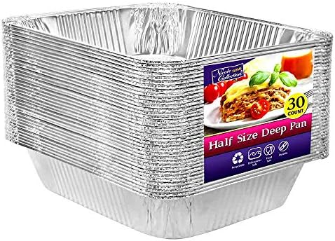 Aluminum Pans Half Size, 9X13, Extra Heavy Duty Disposable Foil Pans