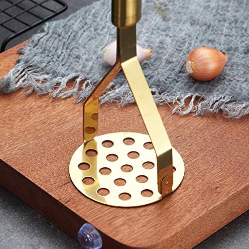 Berglander Potato Masher, Heavy Duty Stainless Steel Gold Potato Ricer