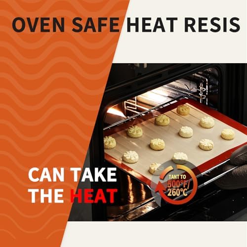 KitchenRaku 3-Pack Silicone Baking Mat, (16.5"x11.6") 2 Half Sheets +