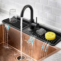 Kitchen Sink Faucet Mat, 24” Silicone, Black