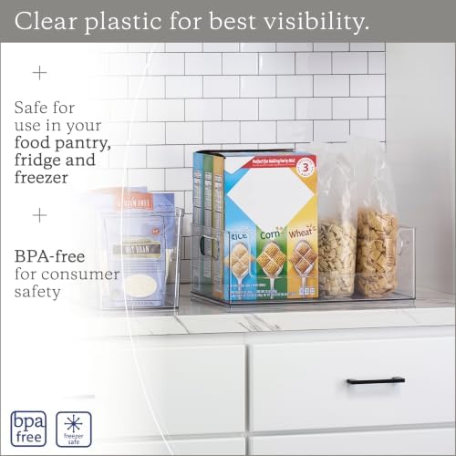 Open Front Pantry Storage Bins, 16"x10"x6", 4 Pack