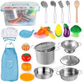 D-FantiX Play Kitchen Accessories, Kids Play Pots and Pans Playset