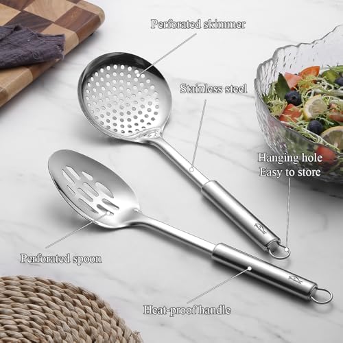 Berglander Kitchen Skimmer Slotted Spoons for Straining 2 pcs 13"
