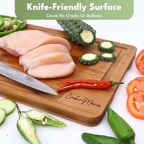 Bamboo Cutting Board Set of 3 for Kitchen – Wooden Chopping Boards