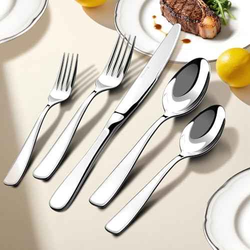 18/10 Silverware Set for 8, 40 Piece Stainless Steel Flatware Set Cutlery