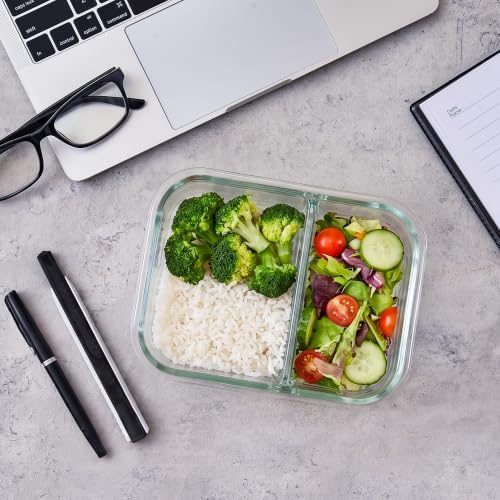 8-Pack 36 oz Borosilicate Glass Meal Prep Containers